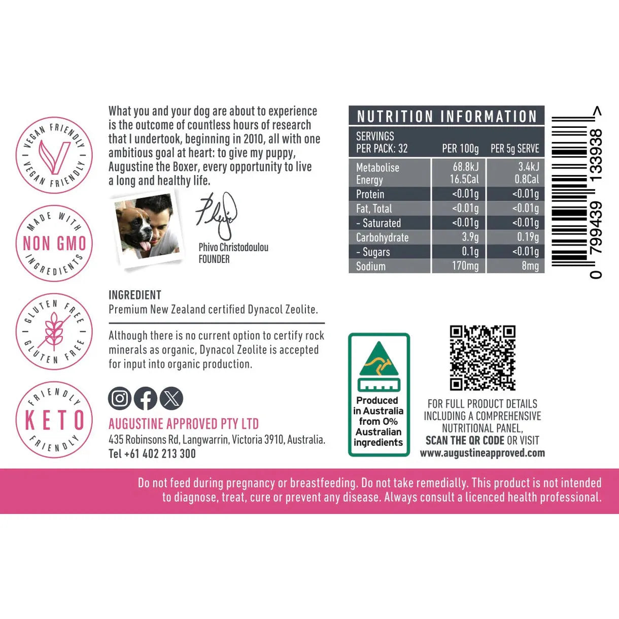 AUGUSTINE APPROVED The Exchange Zeolite Mineral Supplement For Dogs & Cats
