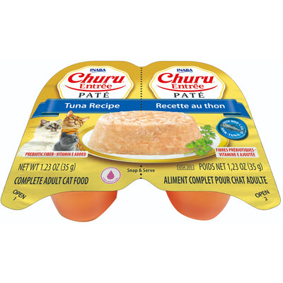 INABA Cat Complete and Balanced Wet Food Churu Entrée Pate Twin Cups Tuna Recipe 35g x 2