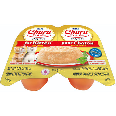 INABA Cat Complete and Balanced Wet Food Churu Entrée Pate Twin Cups Tuna Recipe For Kitten 35g x 2