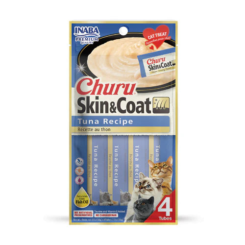 INABA CAT CHURU PUREE SKIN & COAT Tuna Recipe 56G