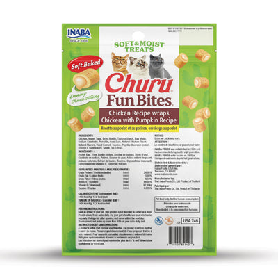 Inaba Cat Treat Churu Fun Bites Chicken Recipe wraps Chicken with Pumpkin Recipe
