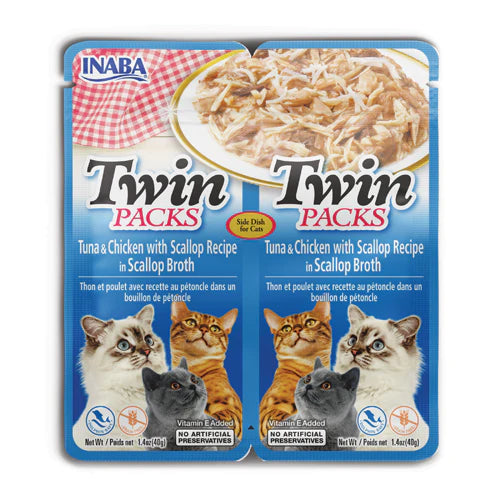 INABA Twin Packs Tuna & Chicken Recipe in Scallop Broth 40g x 2