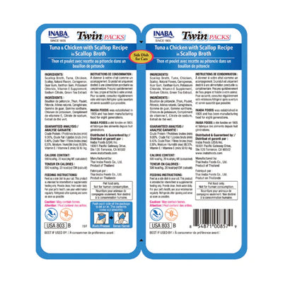 INABA Twin Packs Tuna & Chicken Recipe in Scallop Broth 40g x 2