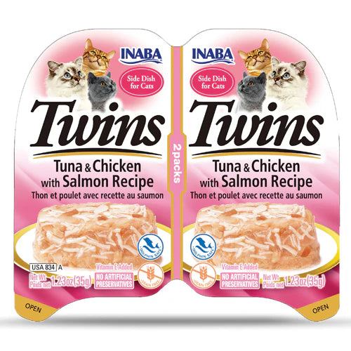INABA Twins Tuna & Chicken with Salmon Recipe 35g x 2