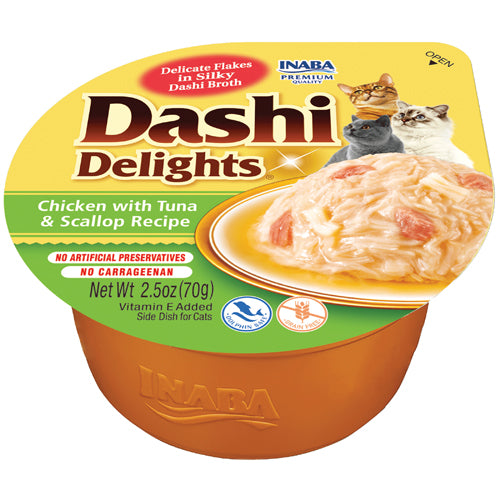 INABA Cat Dashi Delights Chicken with Tuna & Scallop Recipe 70G