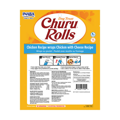INABA Dog Churu Rolls Chicken Recipe wraps Chicken with Cheese Recipe