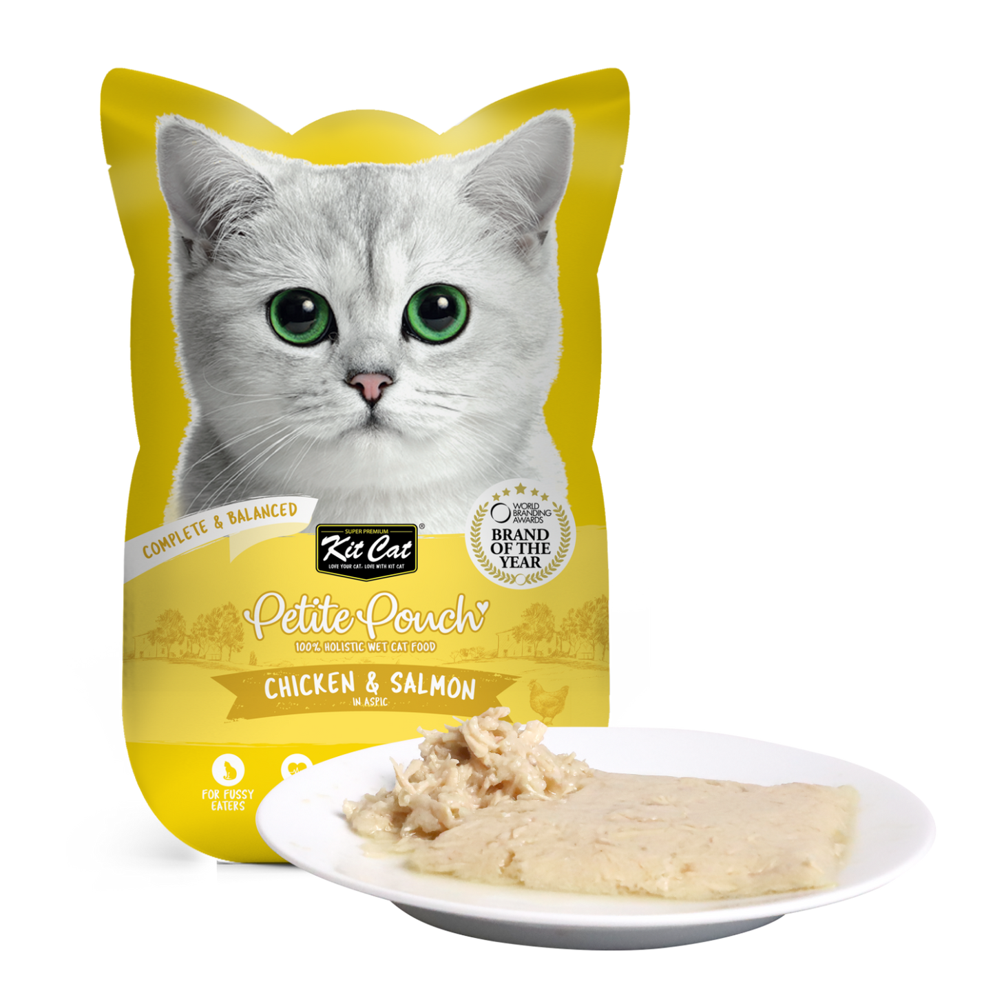 Kit Cat Cat Wet Food Petite Pouch Complete & Balanced Chicken & Salmon in Aspic