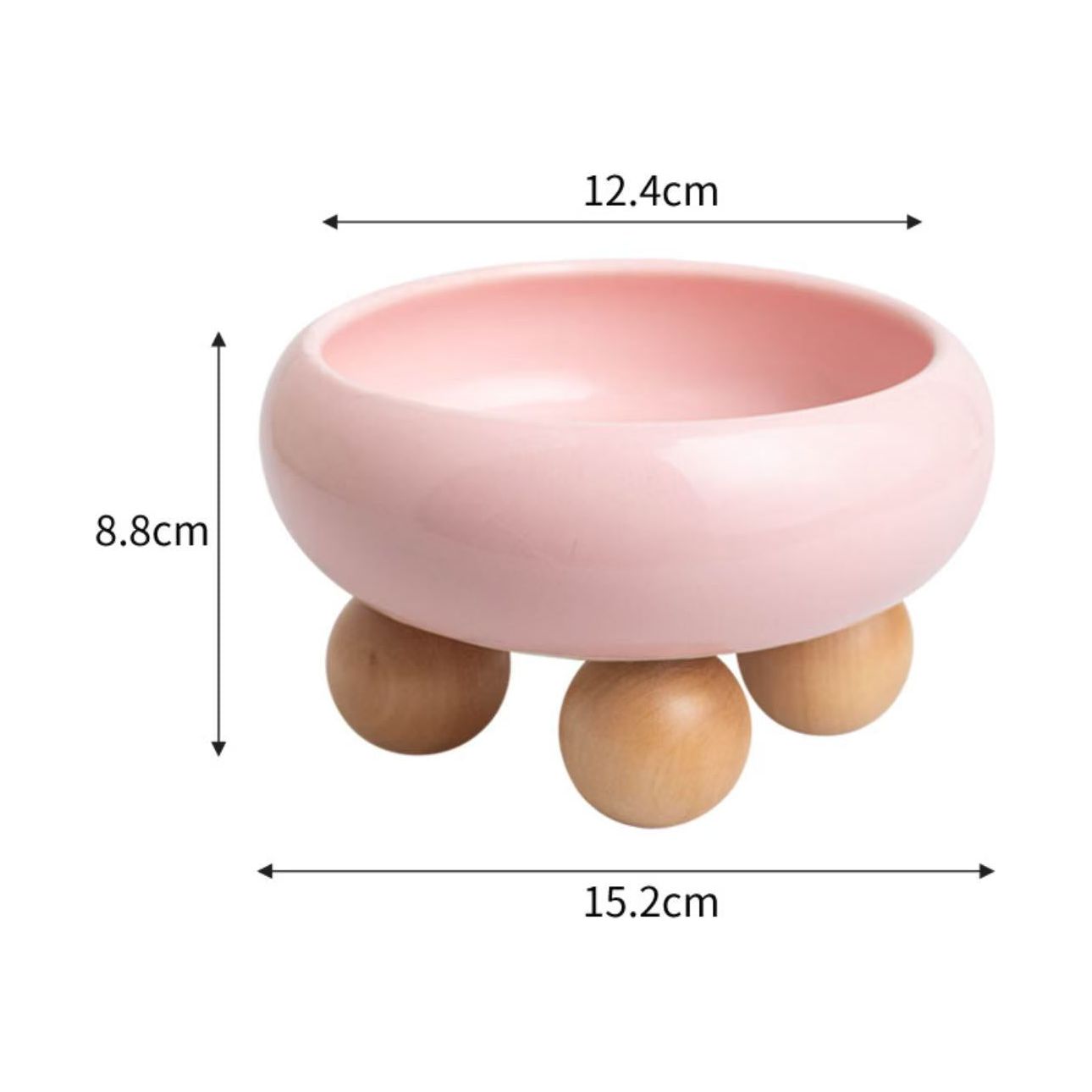 Ceramic Pet Bowls with Wood Stand