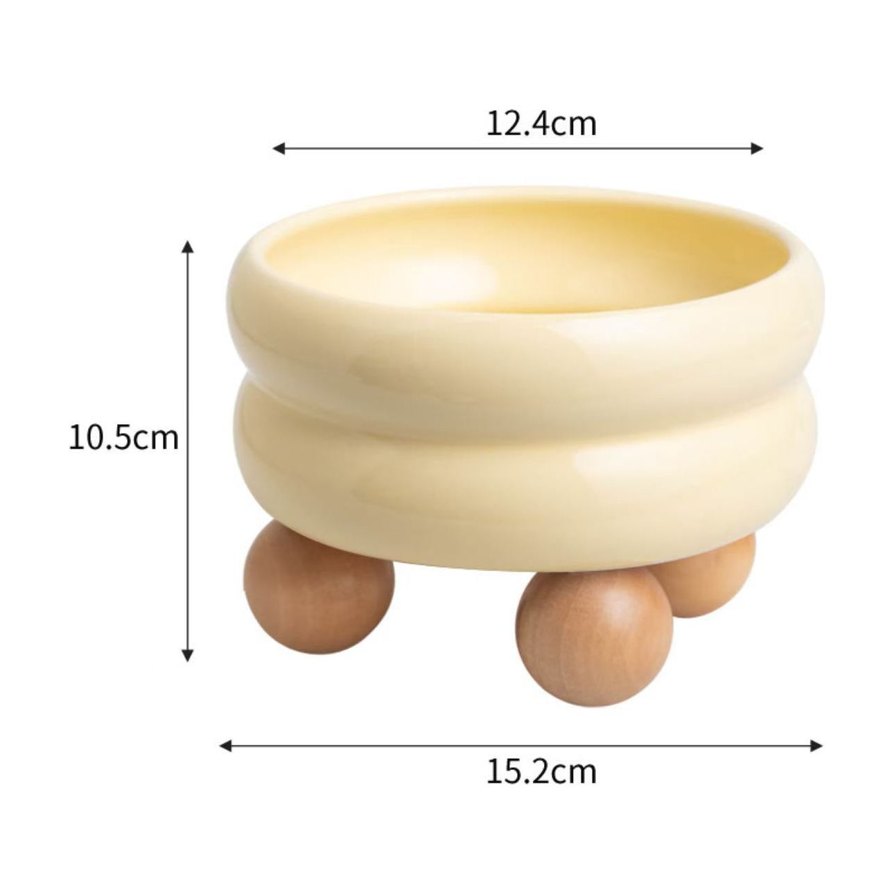 Ceramic Pet Bowls with Wood Stand