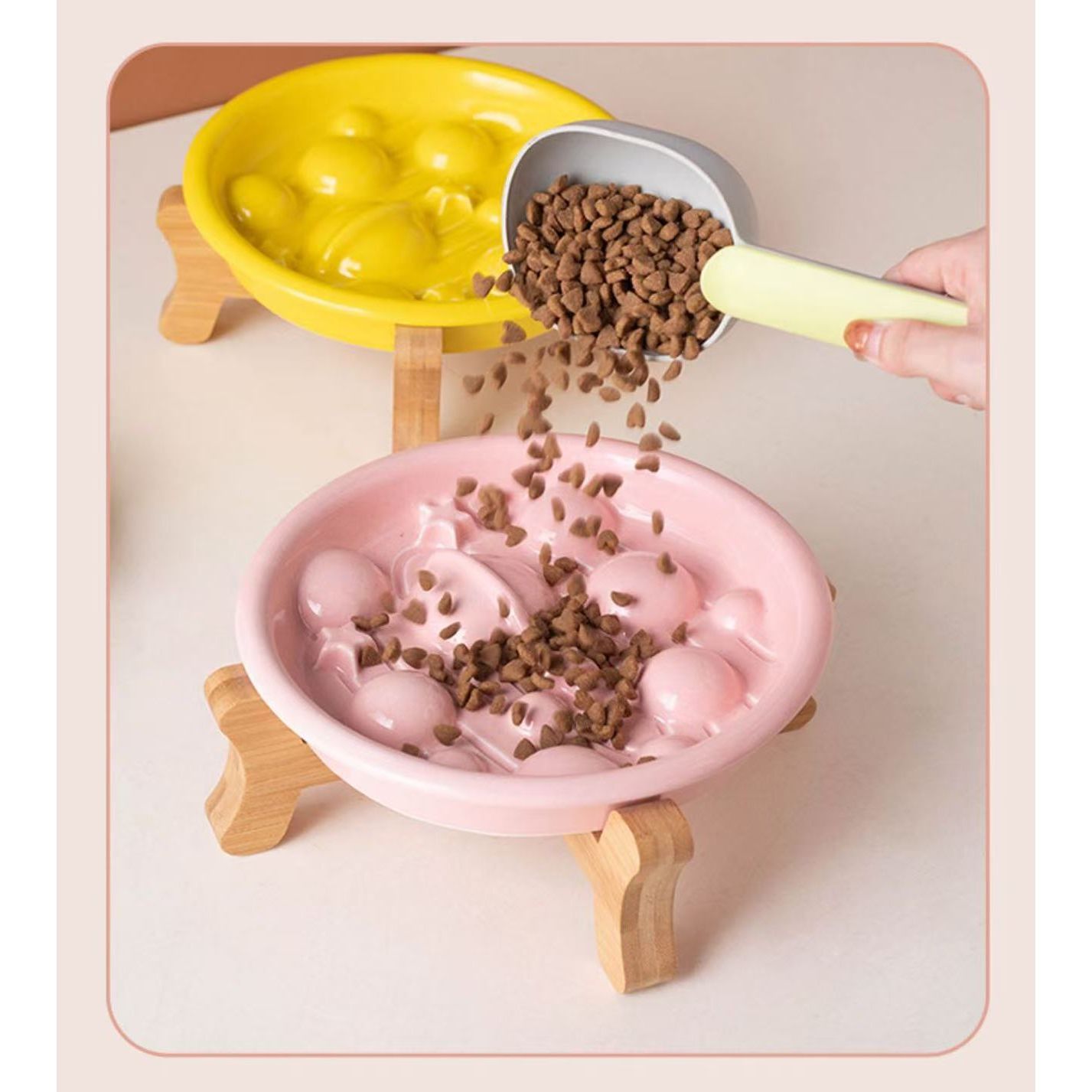 Ceramic Slow Feeder Pet Bowl - Planet Style (No Stand)