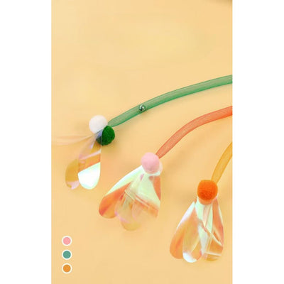 Interactive Bouncy Mesh Cat Teaser Wand Toy - Green