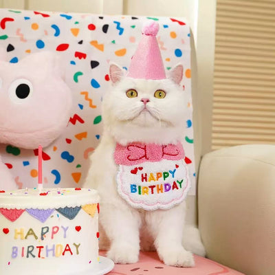 Birthday Set For Pets (Bib+Hat)