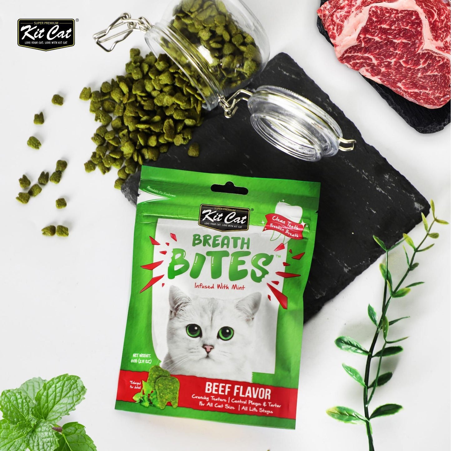 Kit Cat Breath Bites Cat Treat Beef 60g