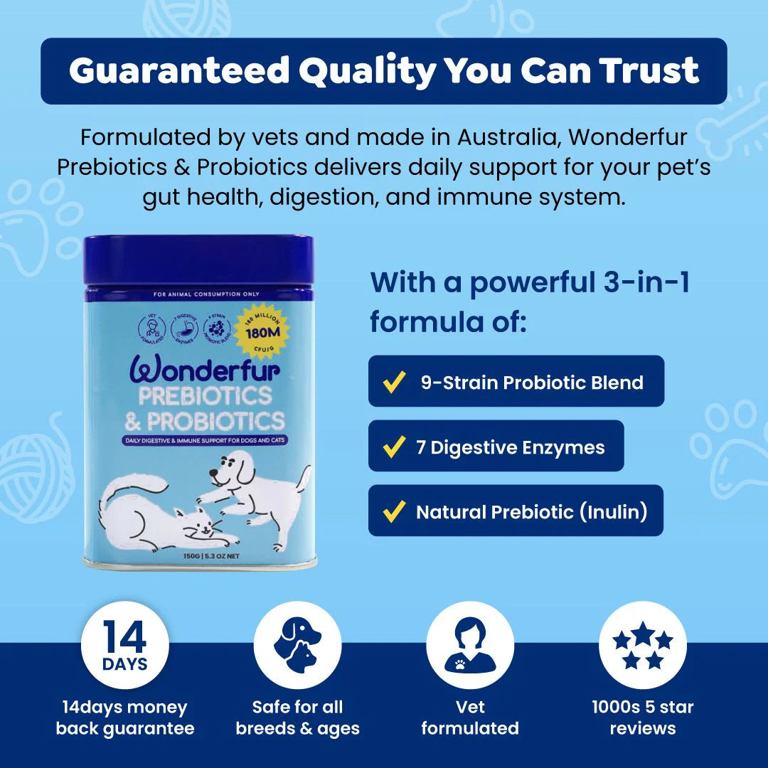 Wonderfur Prebiotics & Probiotics for Dogs and Cats 150g