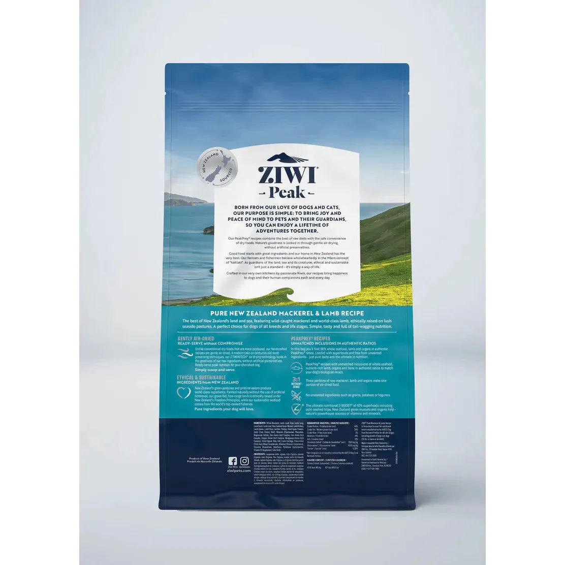 ZIWI Peak Dog Food Air Dried Mackerel and Lamb Recipe