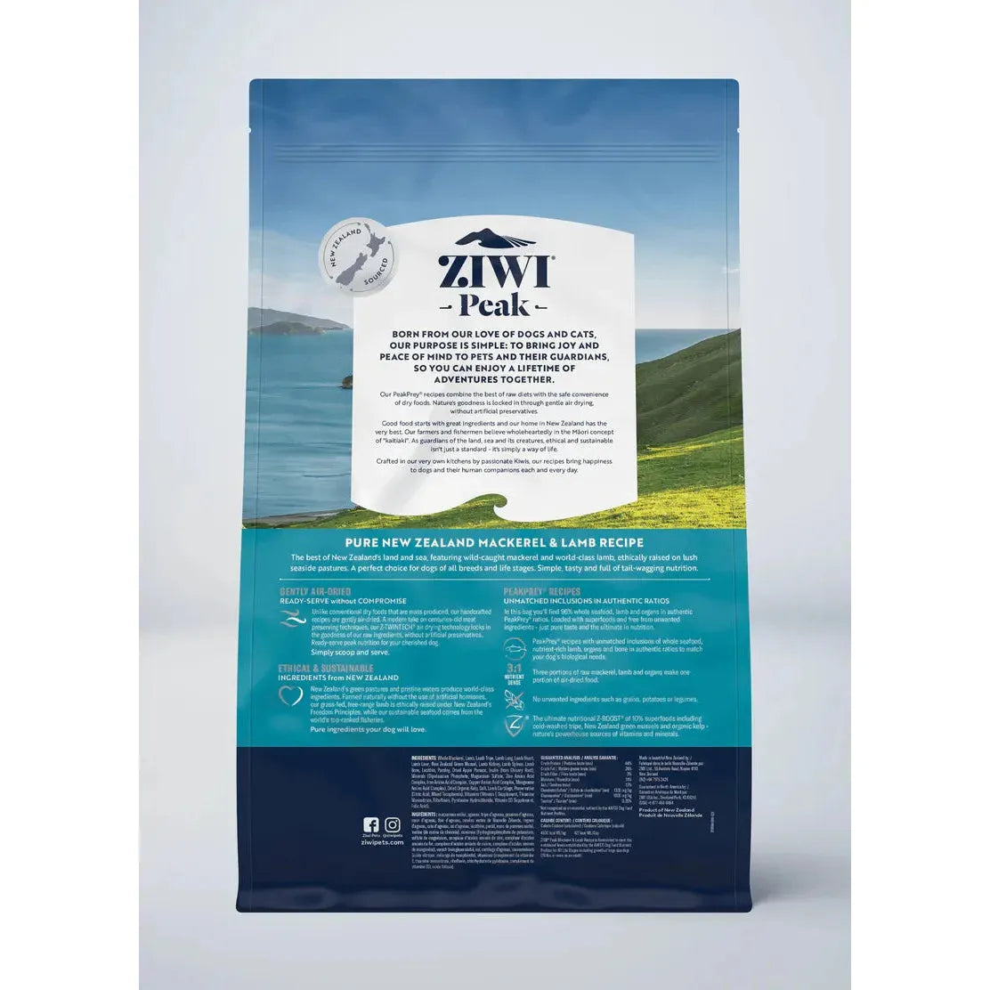 ZIWI Peak Dog Food Air Dried Mackerel and Lamb Recipe
