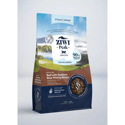 ZIWI Peak Cat Food Steam & Dried Beef with Southern Blue Whiting Recipe