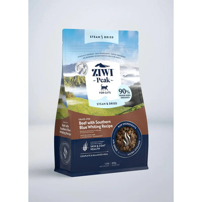 ZIWI Peak Cat Food Steam & Dried Beef with Southern Blue Whiting Recipe