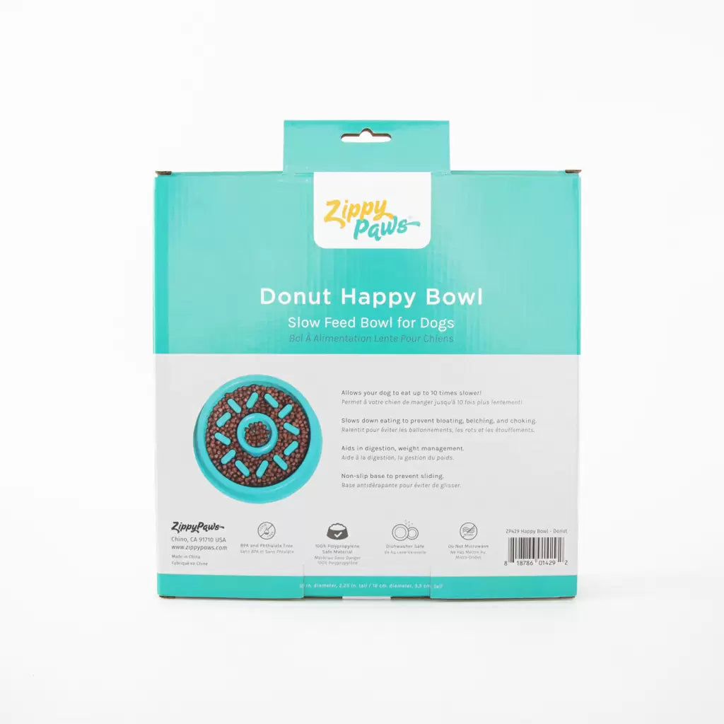 Zippypaws Slow Feeder Happy Bowl – Donut