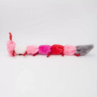 Zippypaws Plush Dog Toys Valentine’s Caterpillar – Large with 7 Squeakers