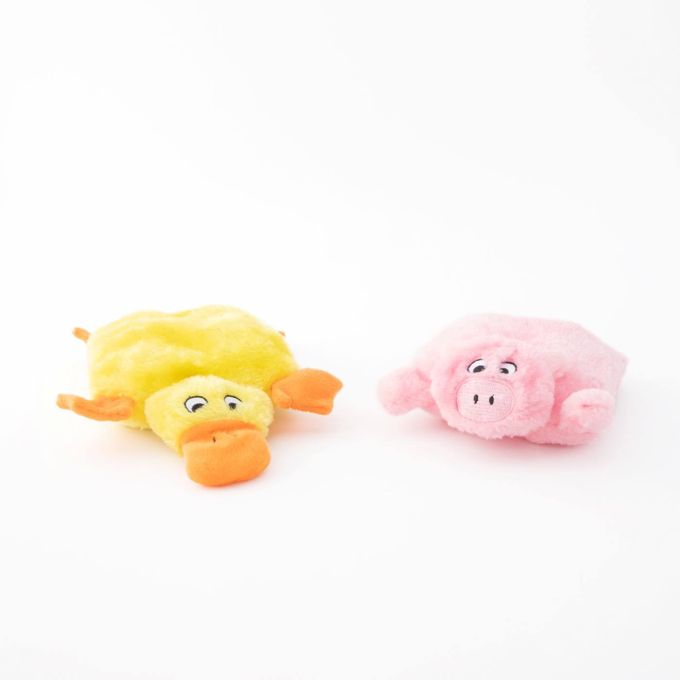 Zippypaws Toys For Dog Squeakie Pads - Duck & Pig 2Pack