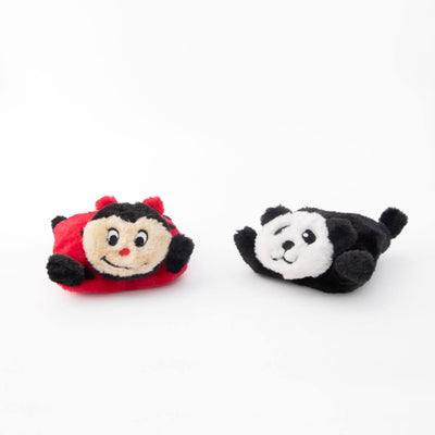Zippypaws Toys For Dog Squeakie Pads - Ladybug & Panda 2Pack