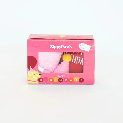 Zippypaws Dog Toy Pup Birthday Box - Pink
