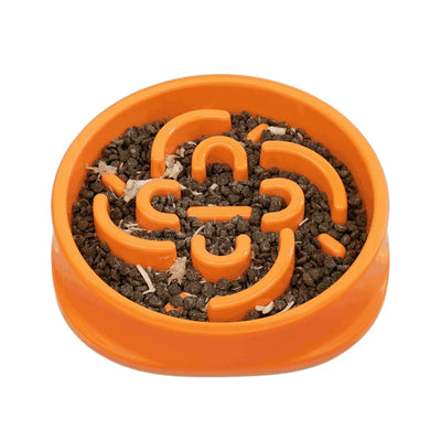 Pet Marvel Pet Anti Choking Slow Feeder Bowl Orange