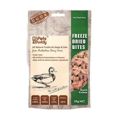 PetsBuddy Freeze Dried Duck Cubes 50g