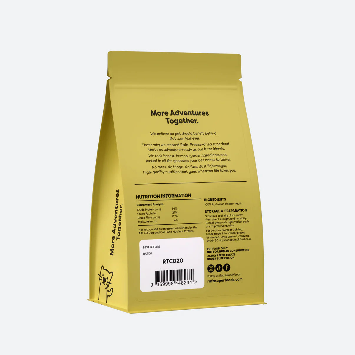 RAFA Raw Freeze-Dried Treats | Human-Grade Chicken Heart 100g
