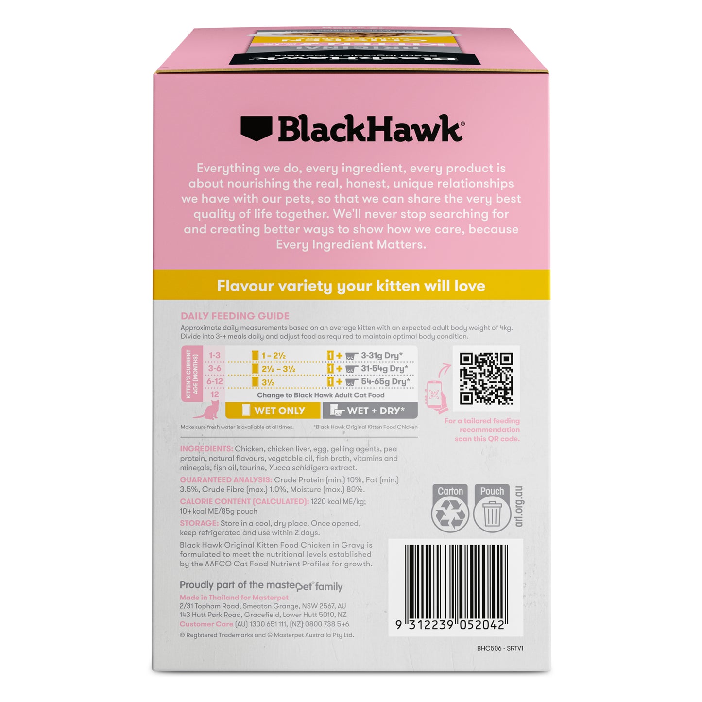 Black Hawk Cat Wet Food Chicken in Gravy For Kitten