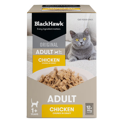 Black Hawk Adult Cat Wet Food Chicken in Gravy