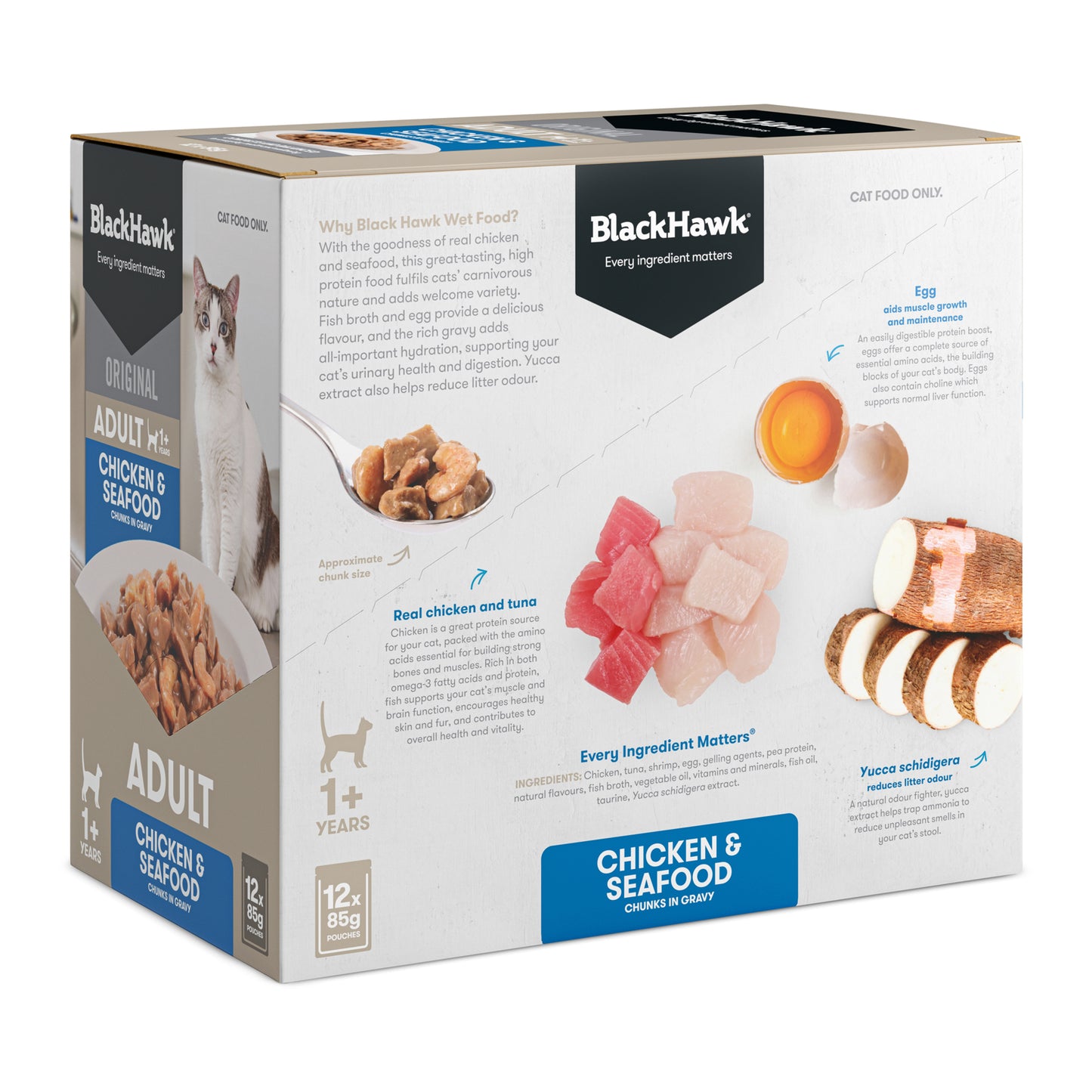 Black Hawk Adult Cat Wet Food Chicken & Seafood
