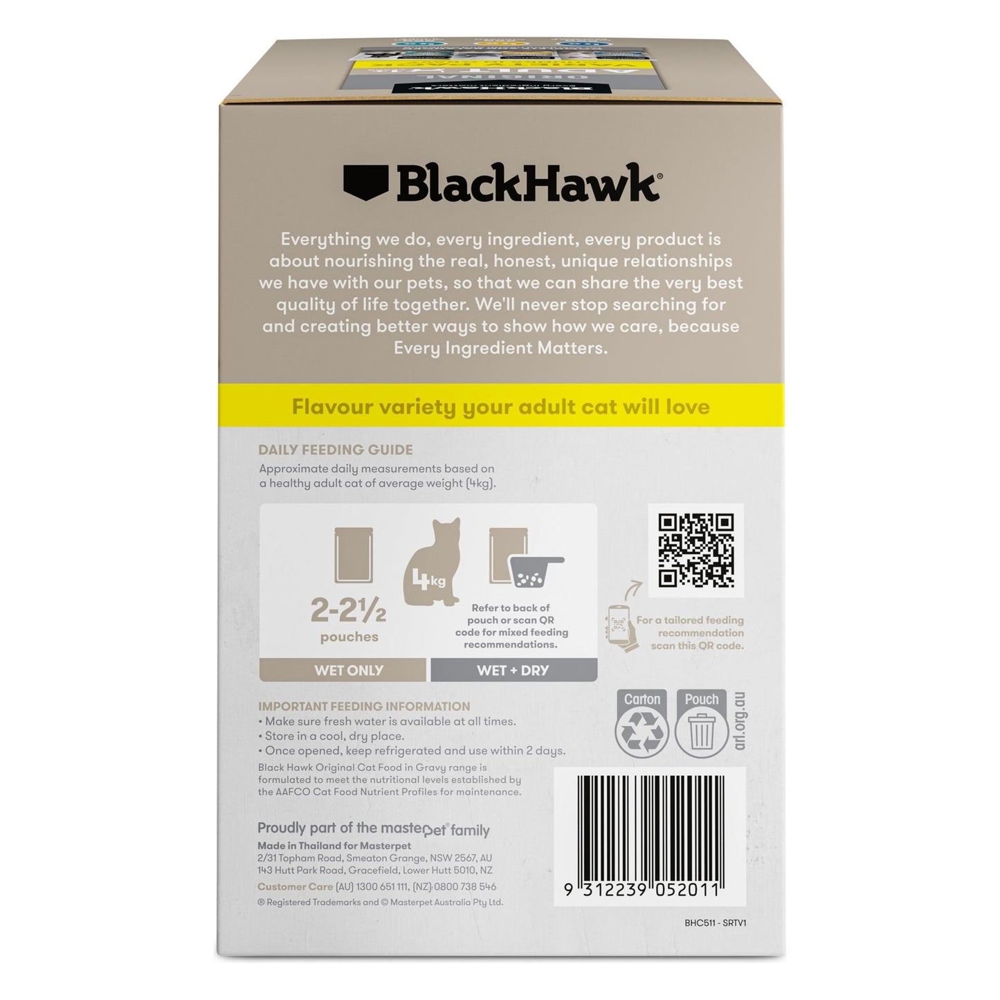 Black Hawk Adult Cat Wet Food Variety Pack 85g x 12