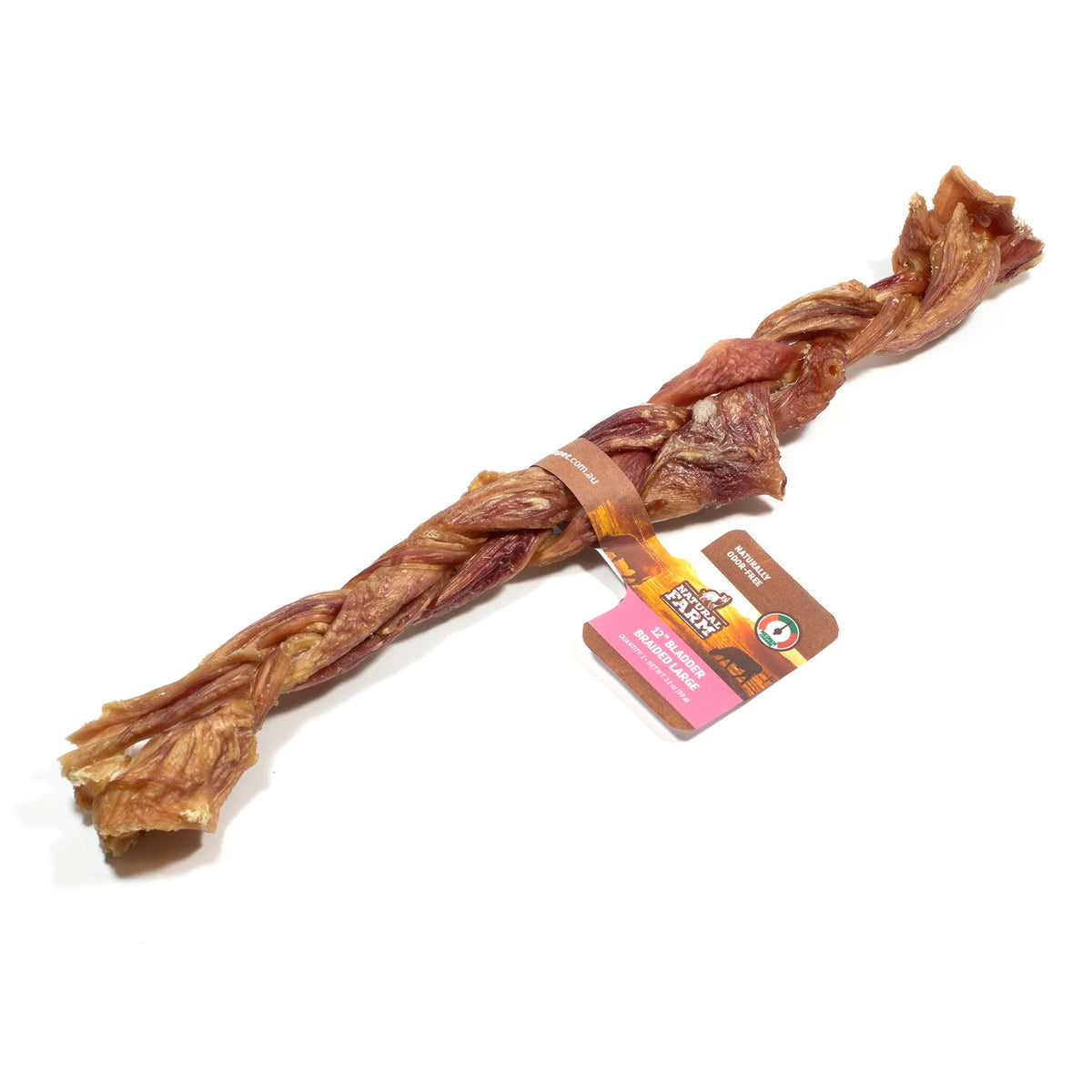Natural Farm Dog Treat 12" Large Braided Bladder 30cm 1pc