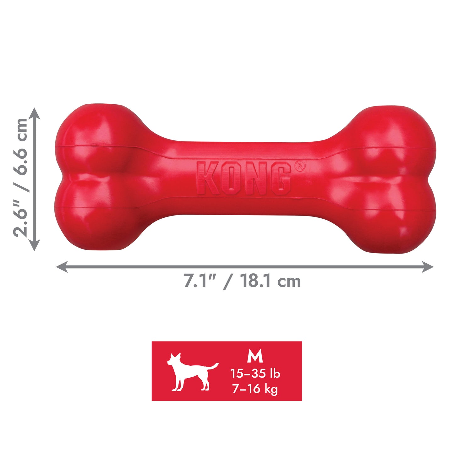 KONG Dog Toy Holiday Goodie Bone Medium