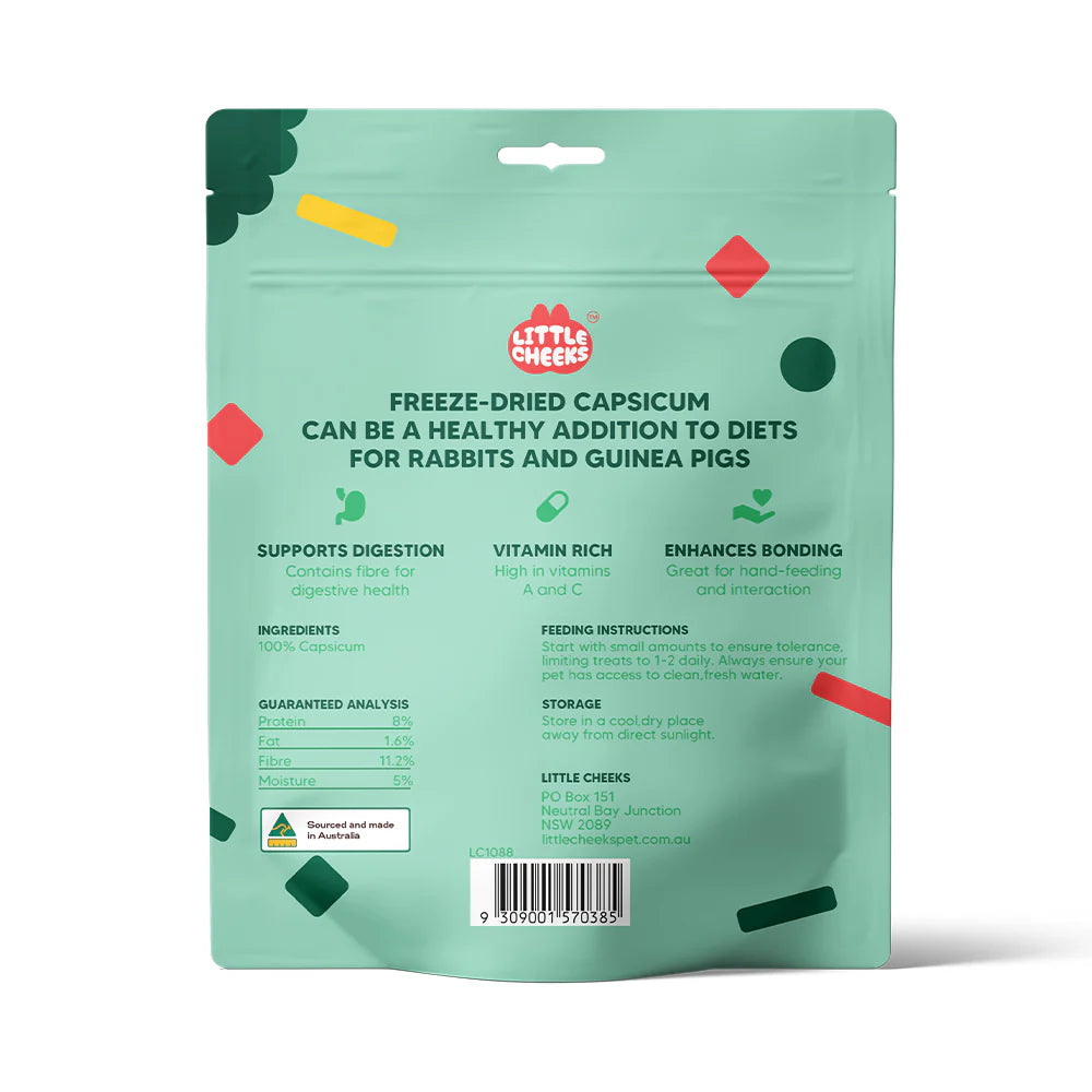 Little Cheeks Freeze Dried Capsicum for Small Animals 20g