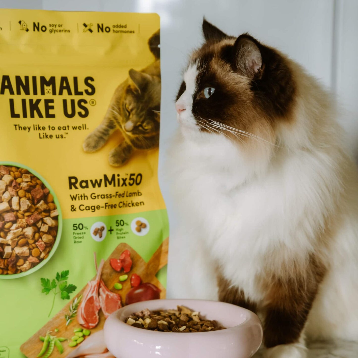 Animals Like Us - RawMix50™ with New Zealand Grass-Fed Lamb & Cage-Free Chicken Cat Food 1.36Kg