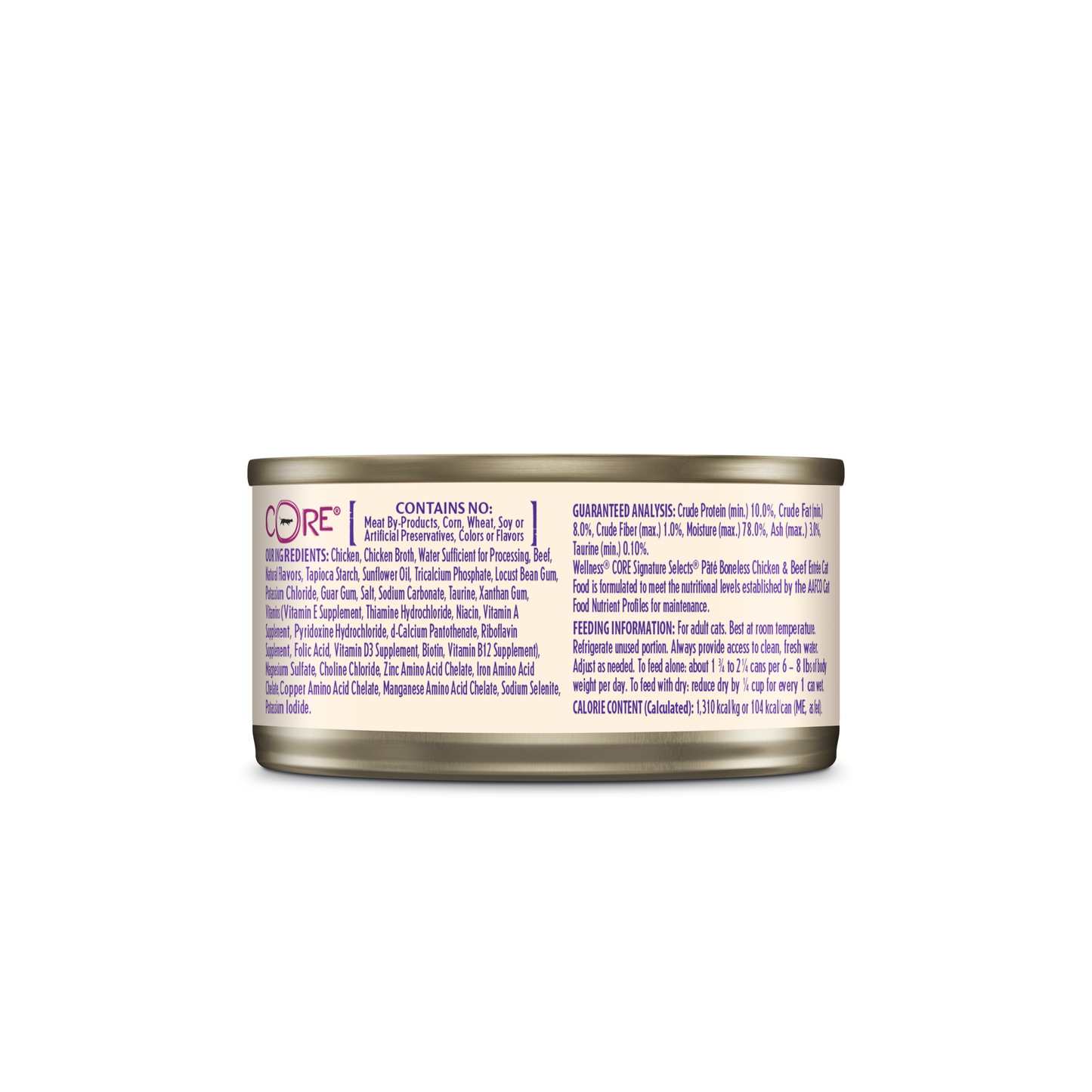 WELLNESS Core Signature Selects Wet Cat Food Boneless Chicken & Beef Entrée Pâté 79g x 12
