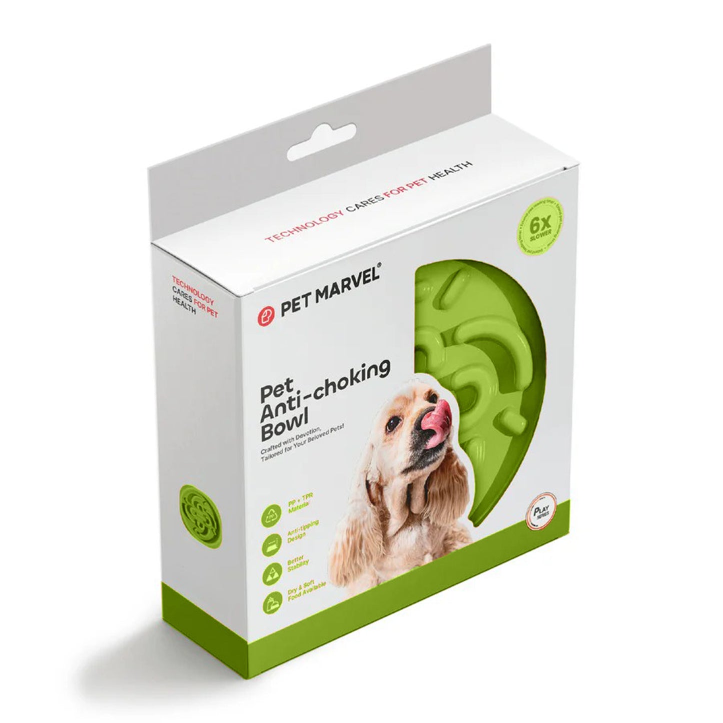 Pet Marvel Pet Anti Choking Slow Feeder Bowl Green