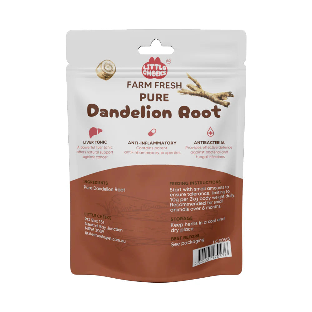 Little Cheeks Farm Fresh Pure Dandelion Root 125g For Rabbits & Guinea pigs