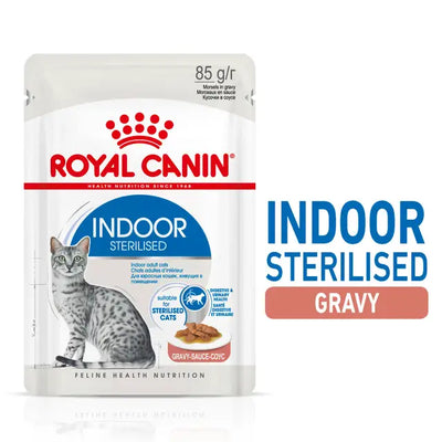 ROYAL CANIN Indoor Gravy Adult Wet Cat Food 85g x 12