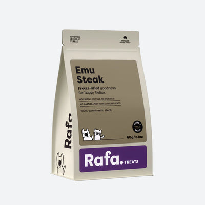 RAFA Raw Freeze-Dried Treats | Human-Grade Emu Steak 60g