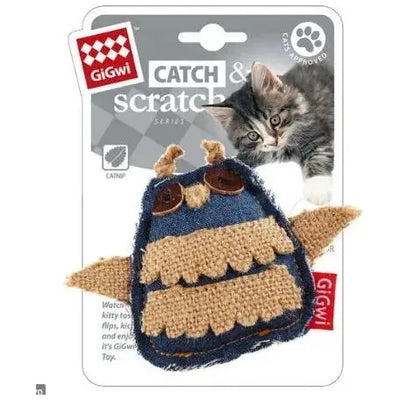 GIGWI Cat Toy - CATCH 'N' SCRATCH ECO OWL