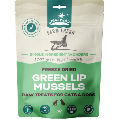 Nature Island Freeze Dried Green Lip Mussels Raw Treats 50g