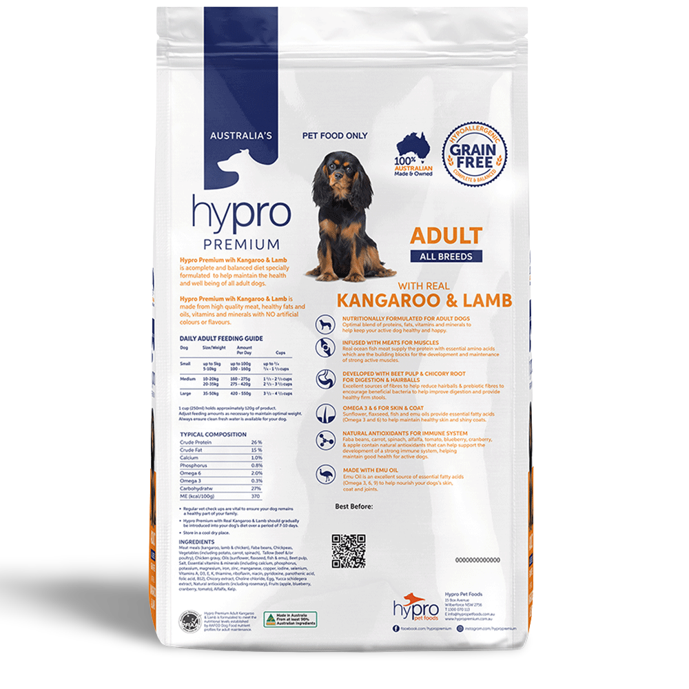 Hypro Premium Grain Free Adult Dog Dry Food Kangaroo & Lamb