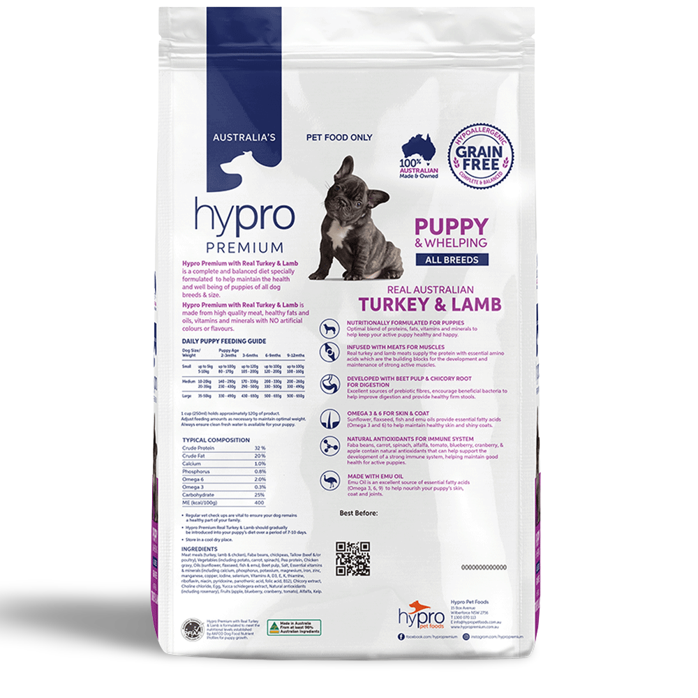 Hypro Premium Grain Free Puppy Dog Dry Food Turkey & Lamb