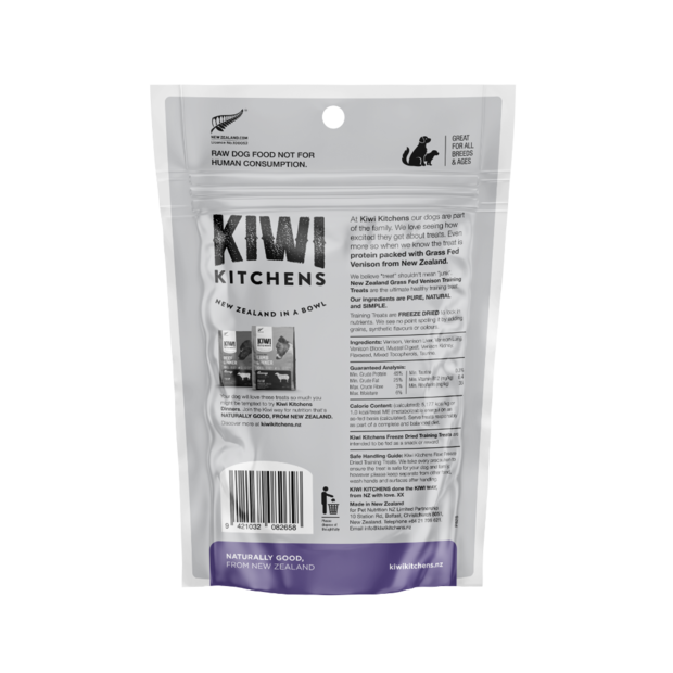 KIWI KITCHENS Freeze-Dried Dog Treats VENISON TRAINING TREATS 30G