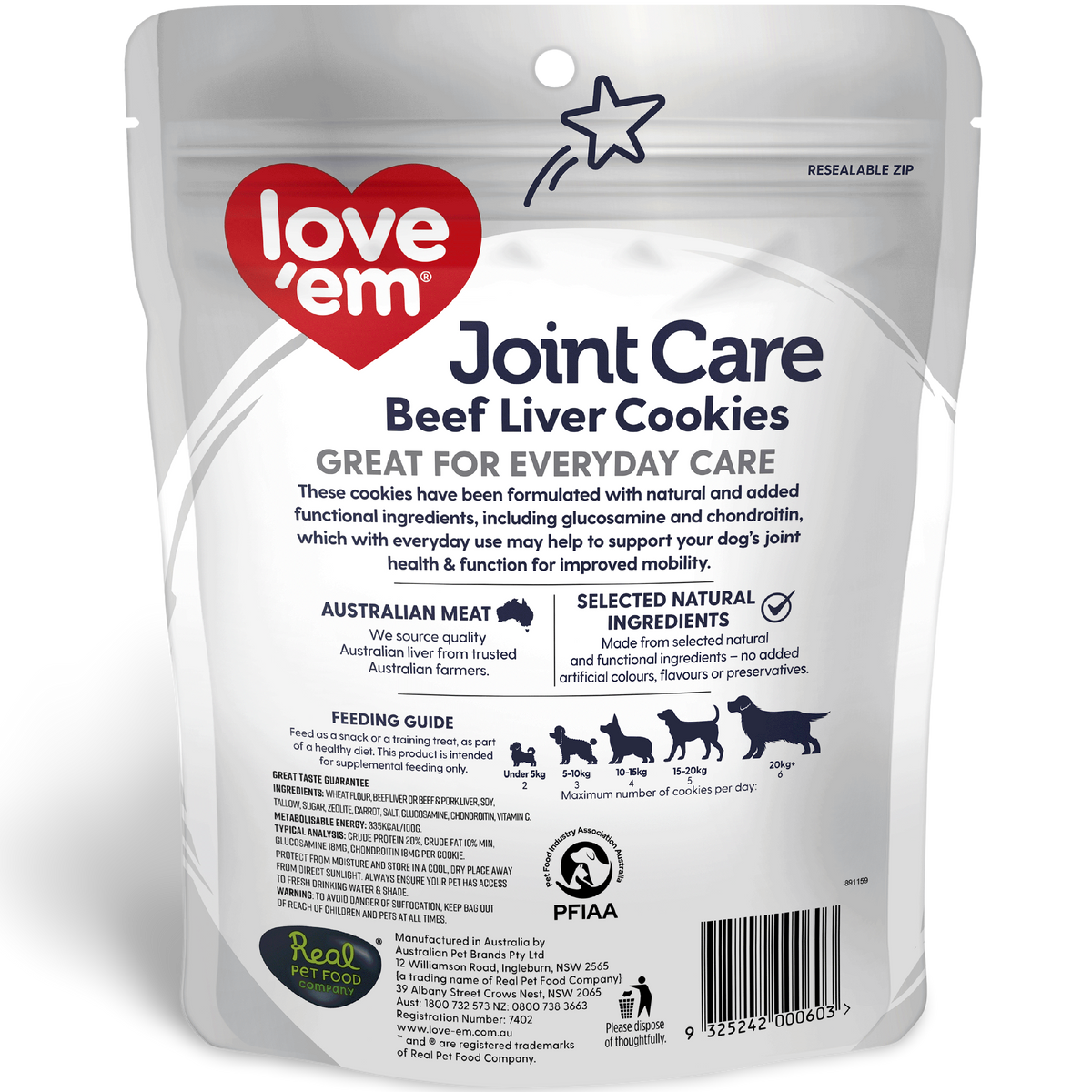 Love Em Dog Treats Beef Joint Care Cookie 250g