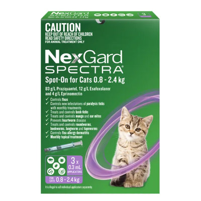 NEXGARD SPECTRA SPOT-ON FOR CATS 0.8-2.4KG